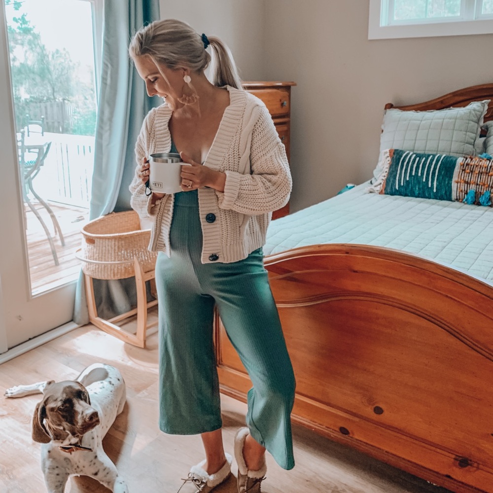 Green Capri jumpsuit